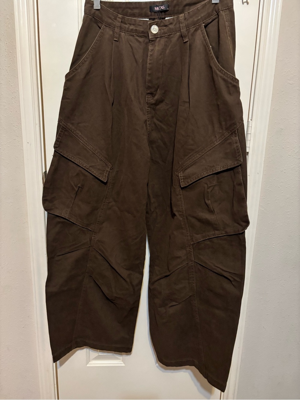 Micas Wide Leg Cargo Pants - Brown